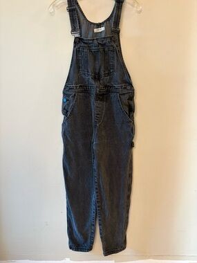 twik Black Denim Overalls Jumpsuit, Sz XS